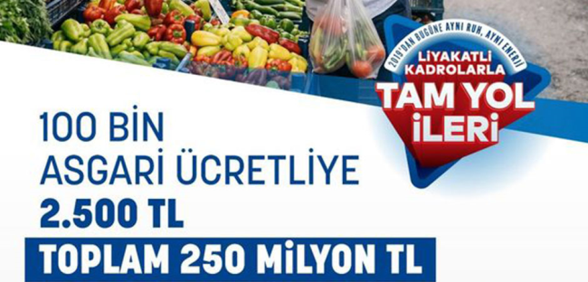 Asgari Ücretli 100 Bin Haneye 2.500 TL Destek