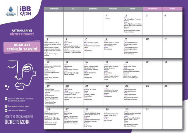 Fatih Kariye Faaliyet Programı