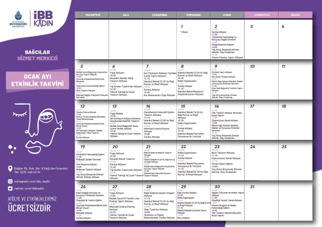 Bağcılar Faaliyet Programı