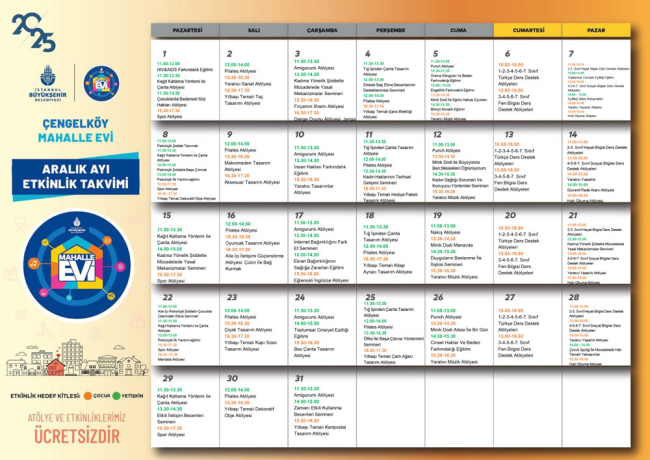 Çengelköy Mahalle Evi Faaliyet Programı