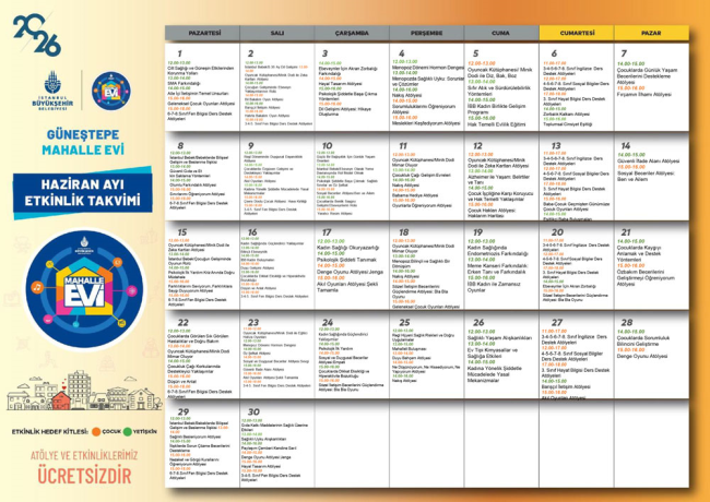 Güneştepe Mahalle Evi Faaliyet Programı