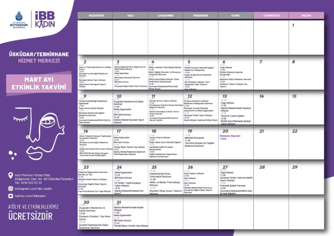 Üsküdar Tebhirhane Faaliyet Programı