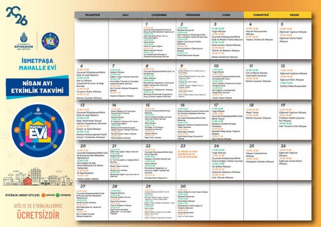 İsmetpaşa Mahalle Evi Faaliyet Programı