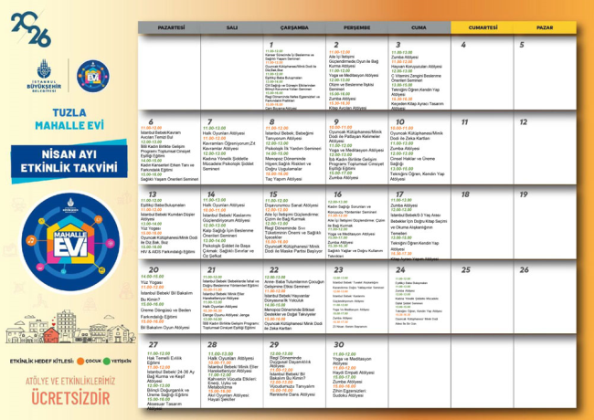 İçmeler Mahalle Evi Faaliyet Programı