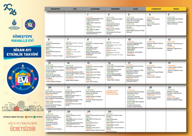 Güneştepe Mahalle Evi Faaliyet Programı