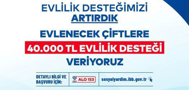 İBB Evlilik Desteğini 40 Bin TL’ye Çıkarttı